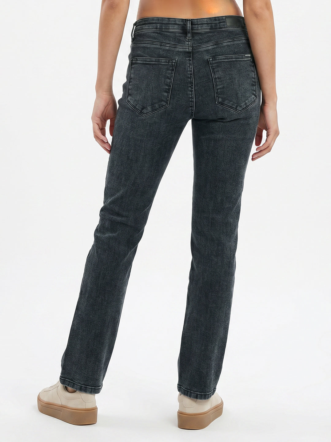 Women Slate Blue High-Rise Crop Flare Jeans