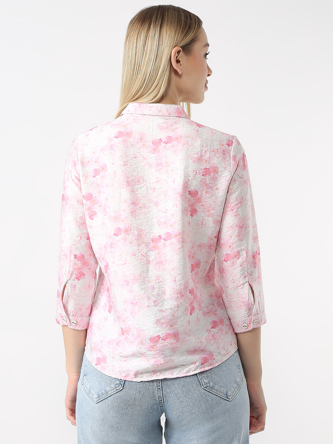 Women Pink Floral Printed Shirt