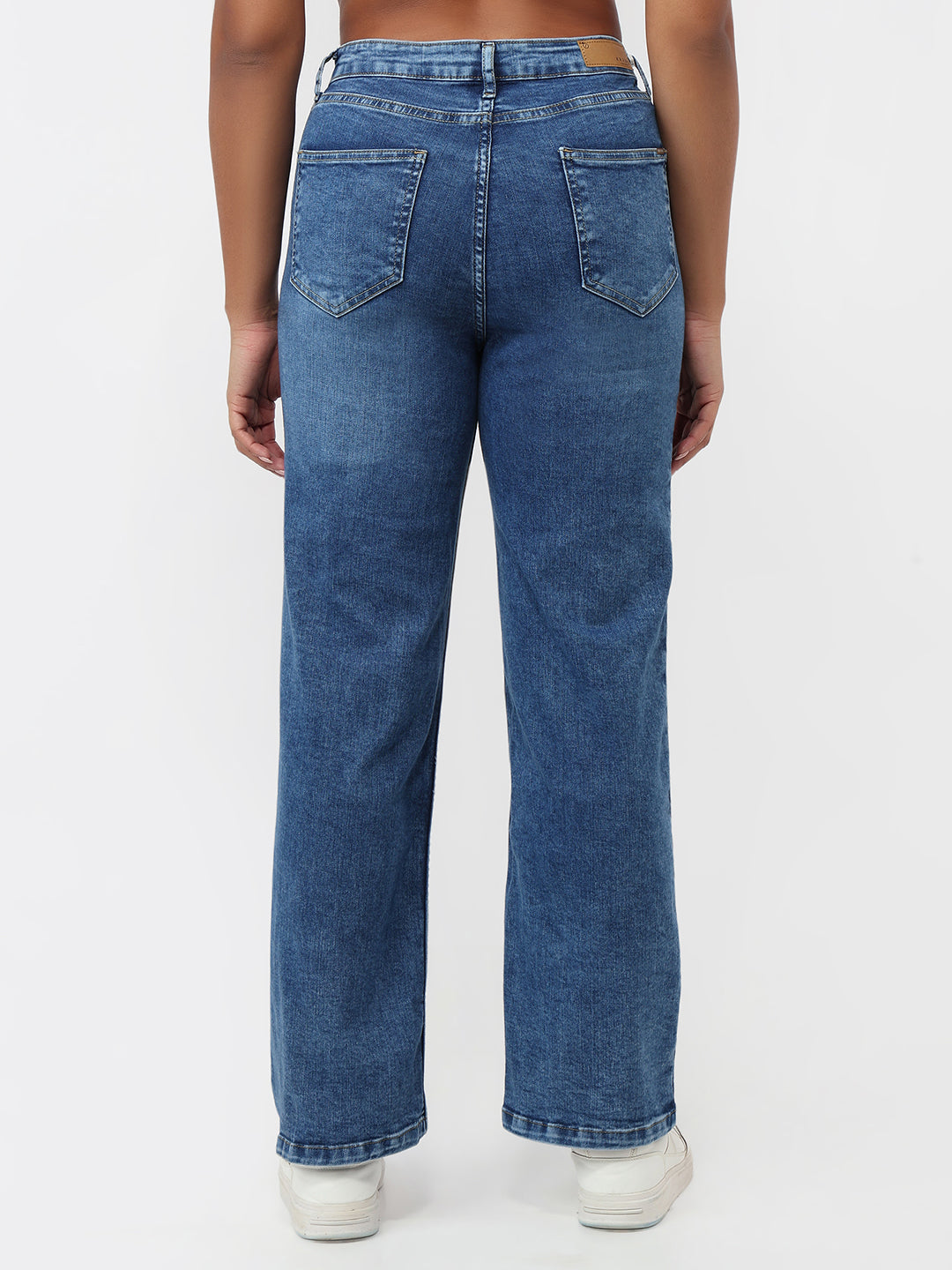 Women Blue High-Rise Straight Fit Jeans