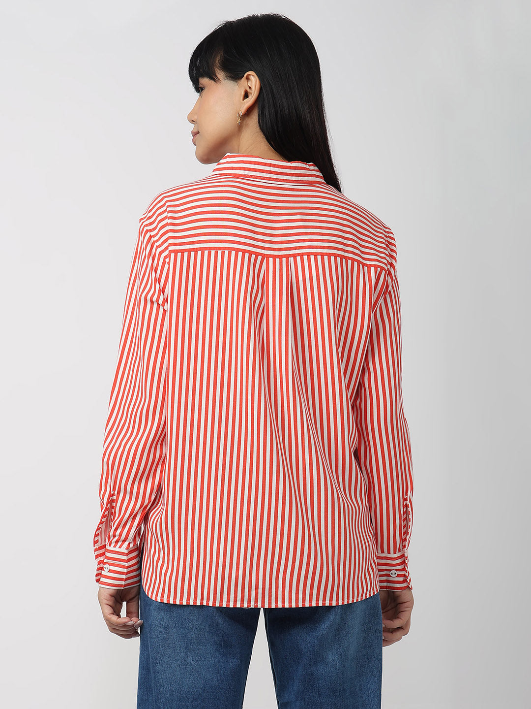 Women Flame/White Oversized Shirt