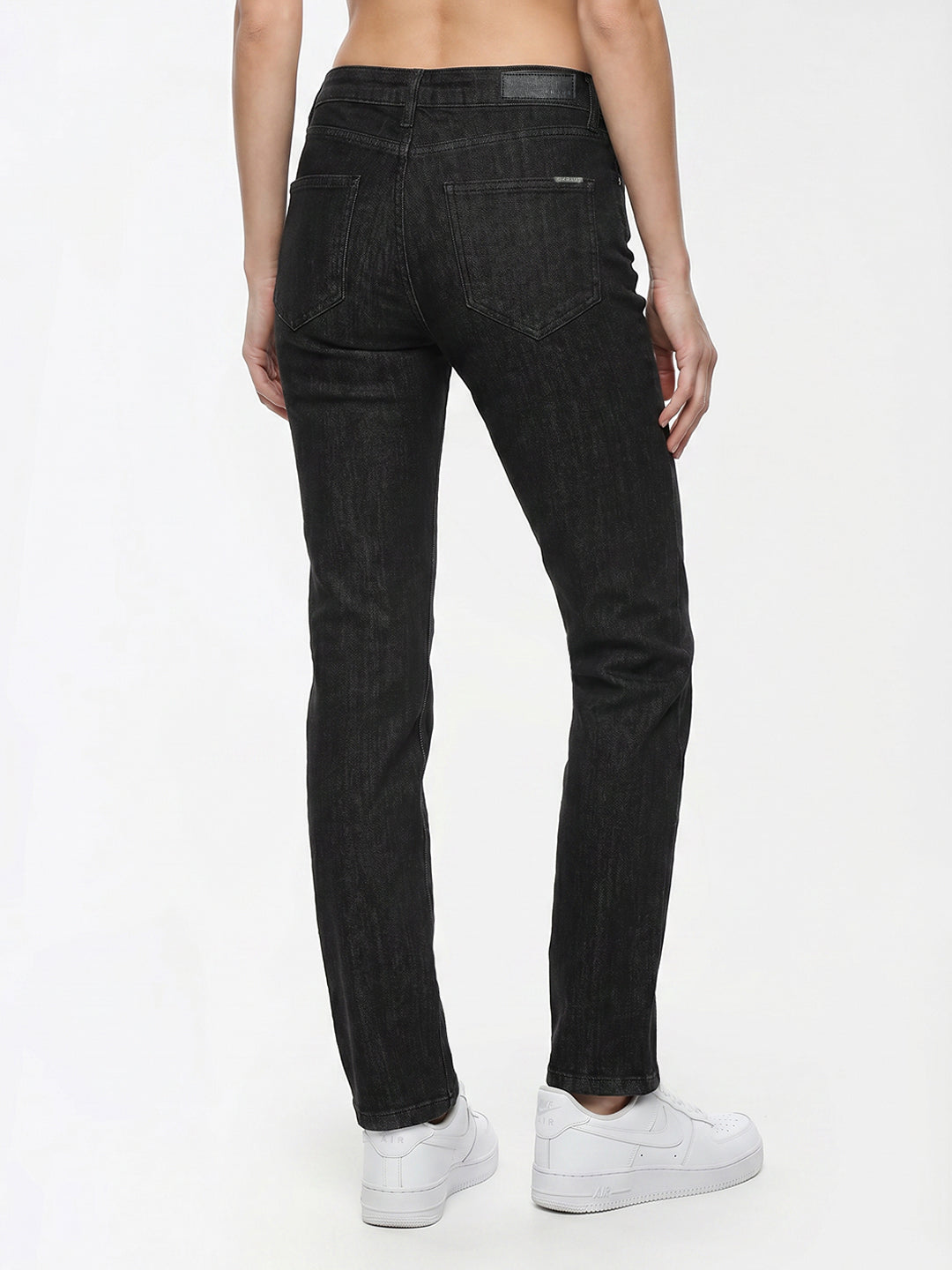Women Black High-Rise Slim Straight Fit Jeans
