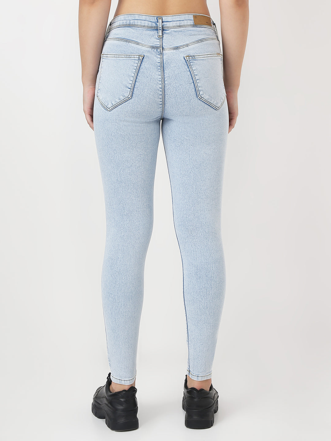 Women Light Blue High-Rise Skinny Jeans