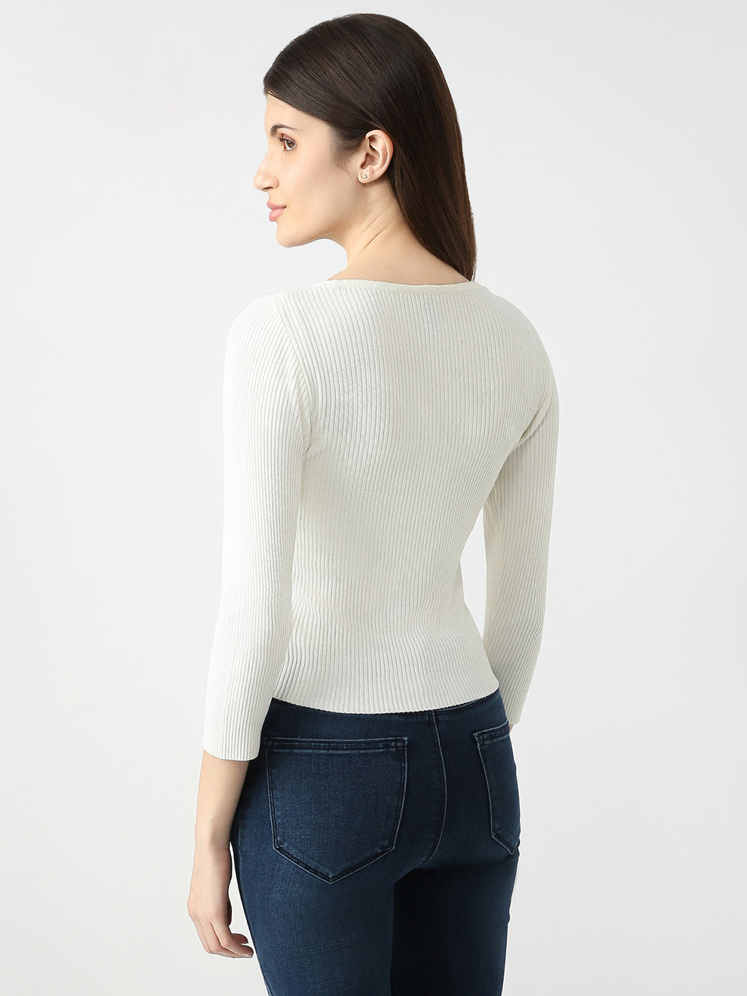 Women Slim Fit Flat Knit Top