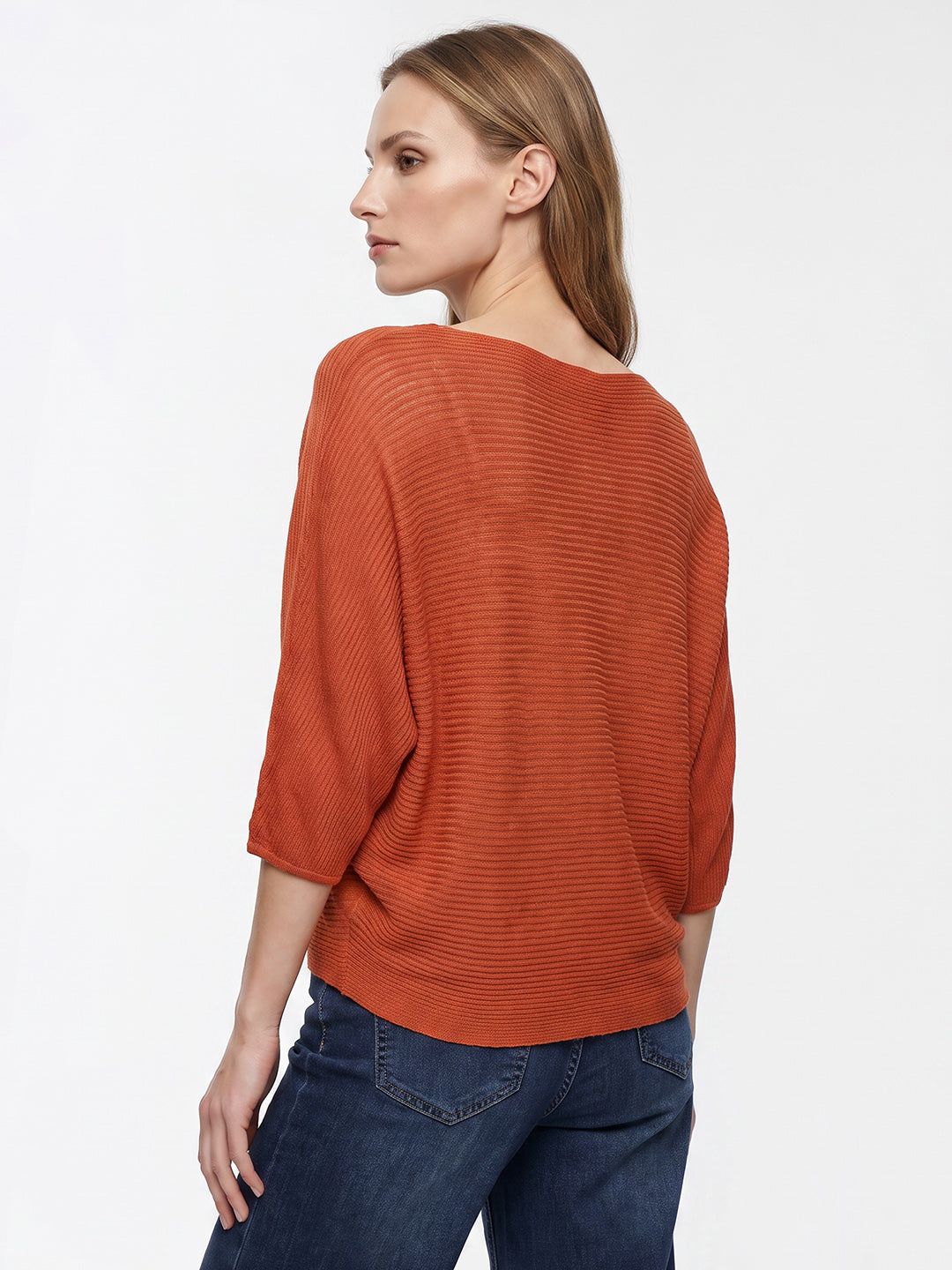 Women Burnt Orange Batsleeve Top