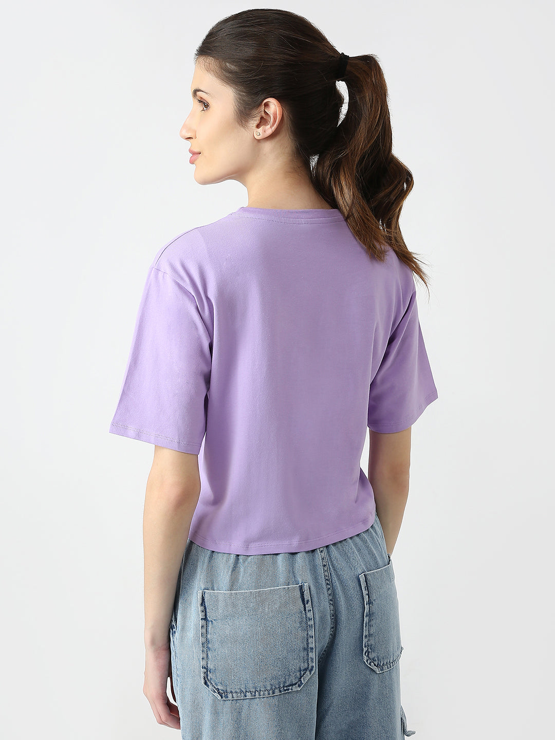 Women Graphic Crop Slim Fit Tees