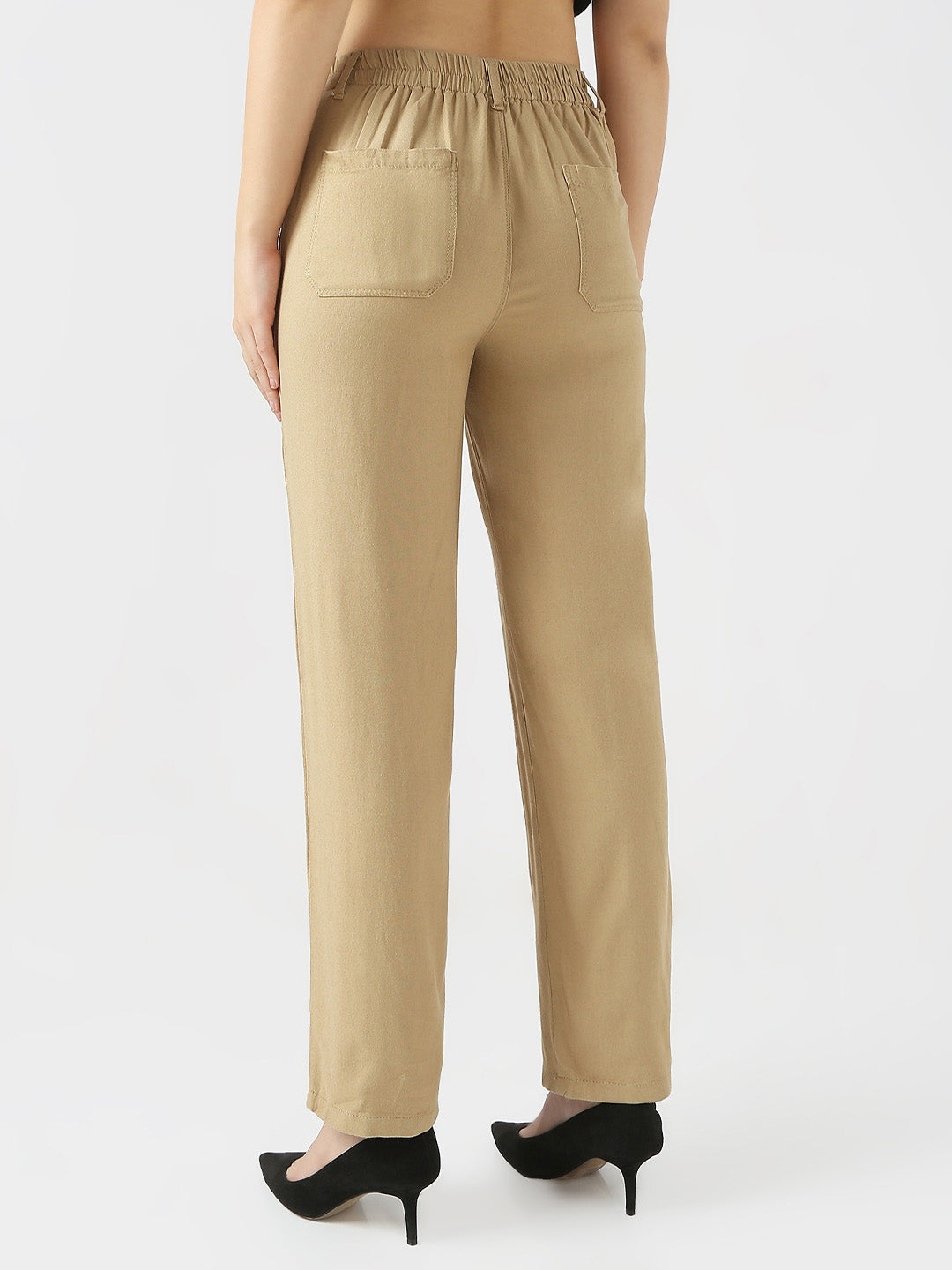 Women High-Rise Loose Straight Fit Korean Pants