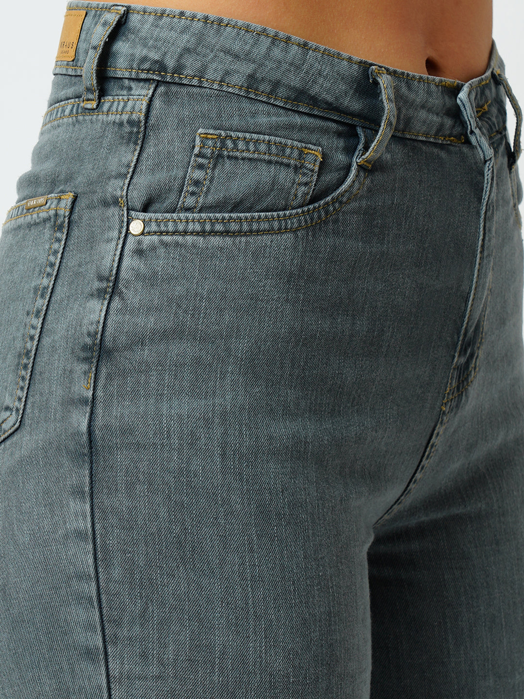 Women Grey High-Rise Loose Straight Jeans