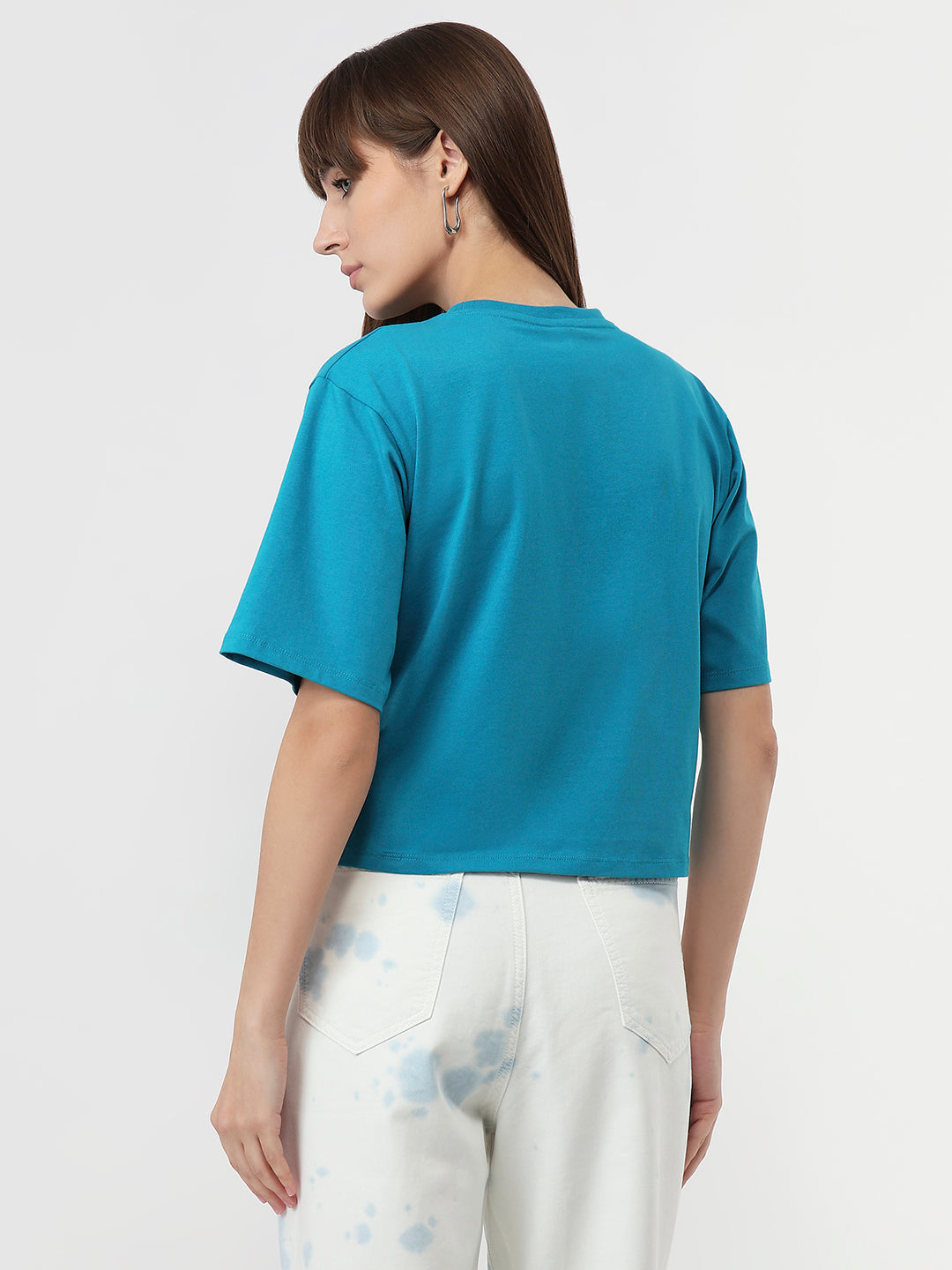 Women Caribbean Sea Graphic Crop Tees
