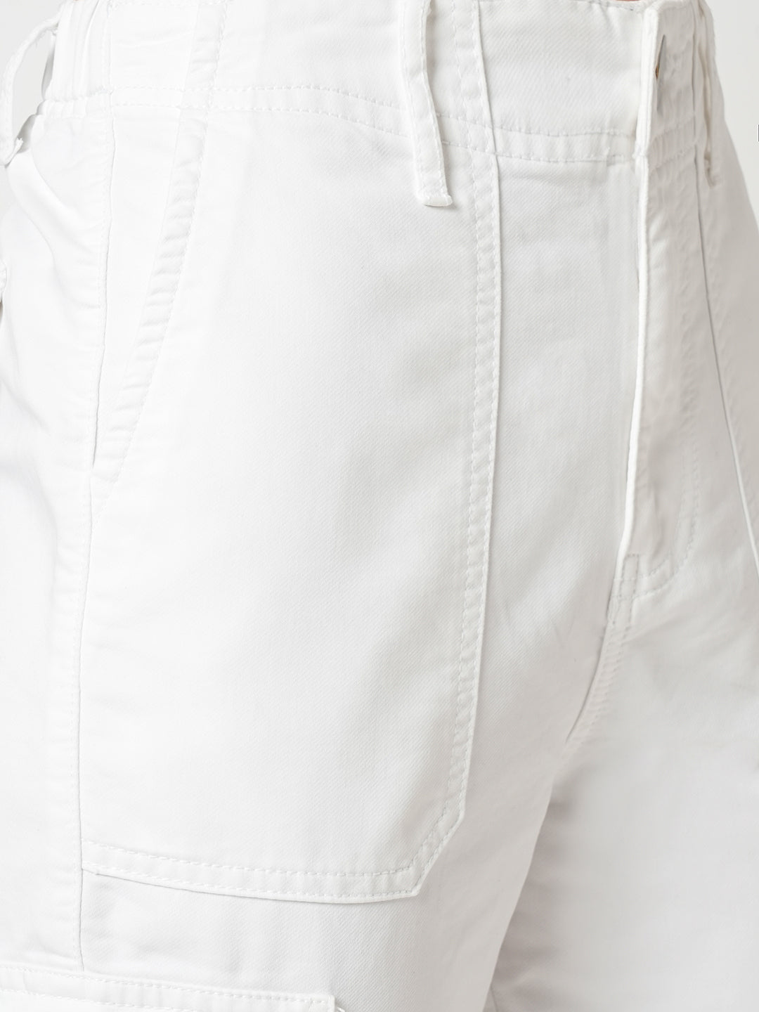 Women White Mid-Rise Cargo