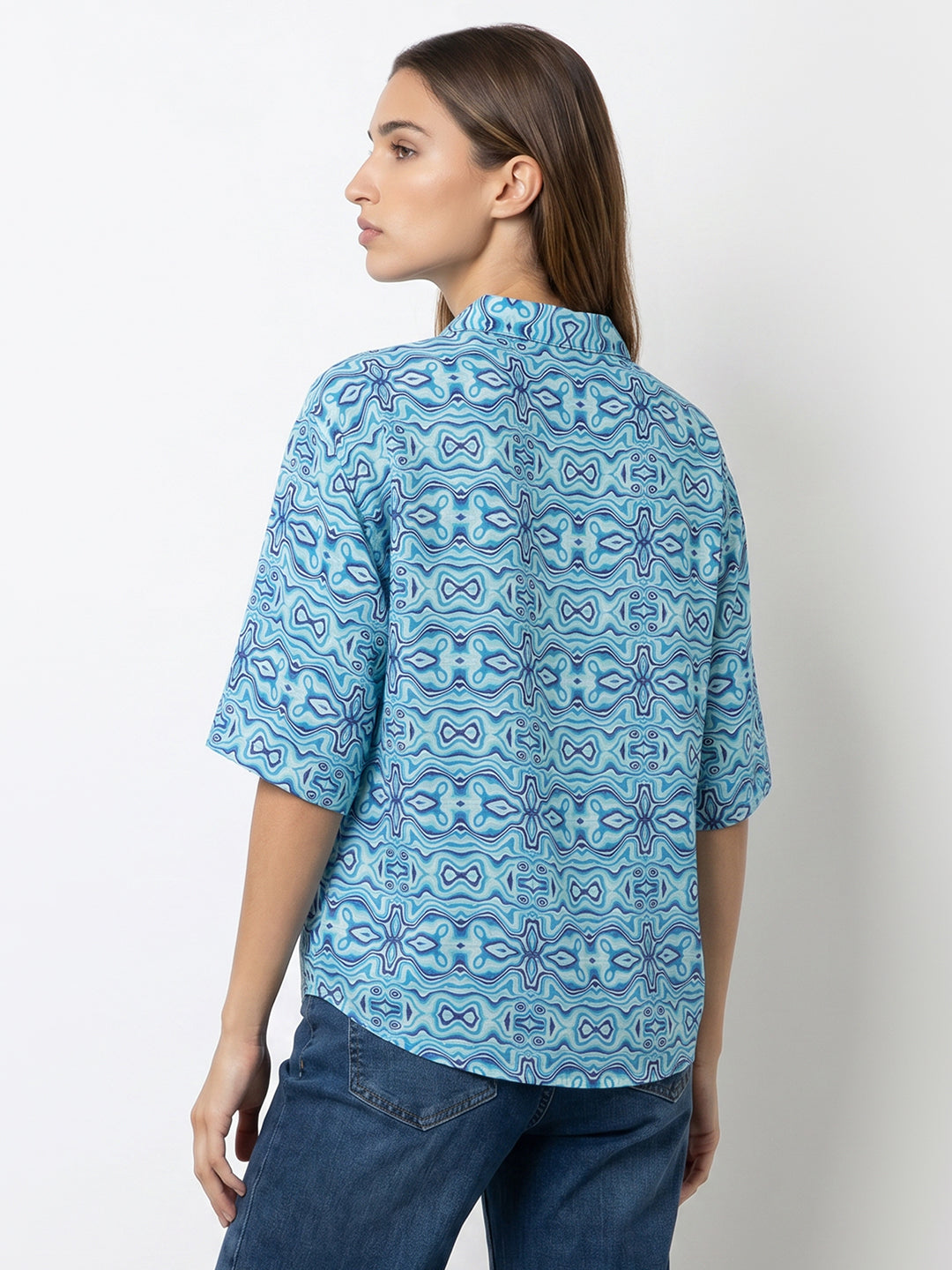 Women Kaleidoscope Crop Shirt