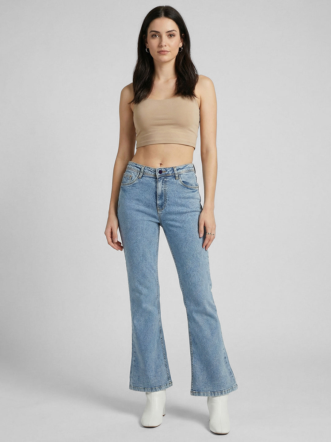 Women Blue High-Rise Flare Jeans
