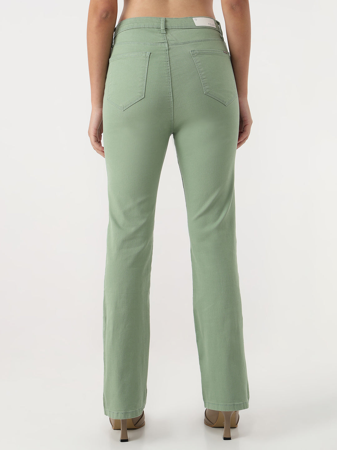 Women Mint High-Rise Flare Jeans