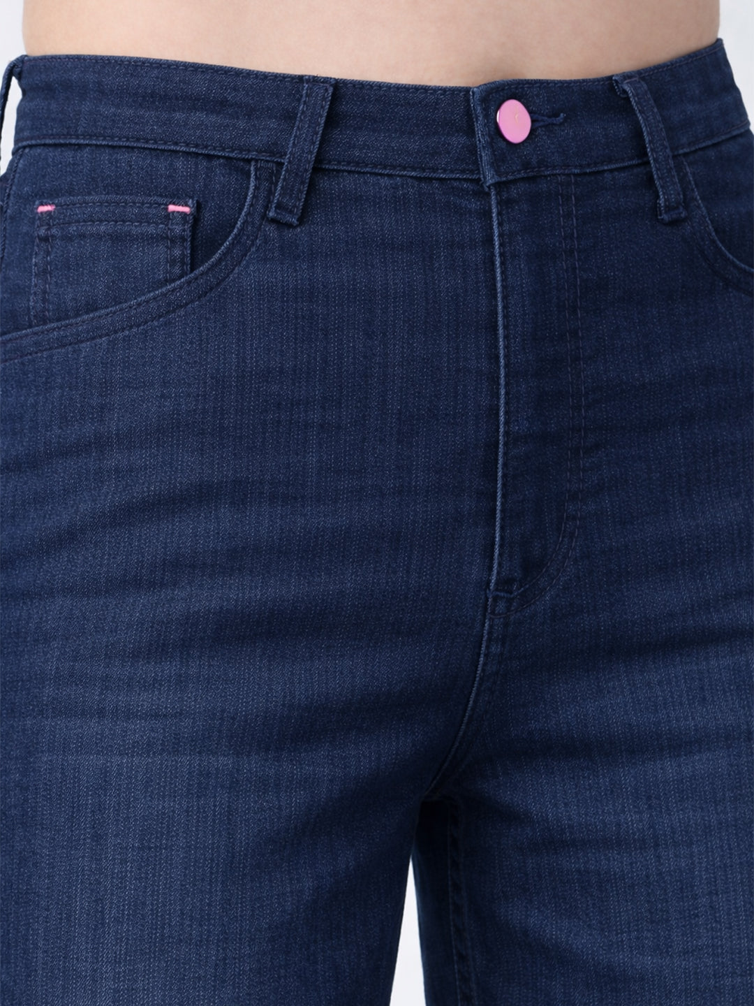 Women Dark Blue High-Rise Baggy Jeans