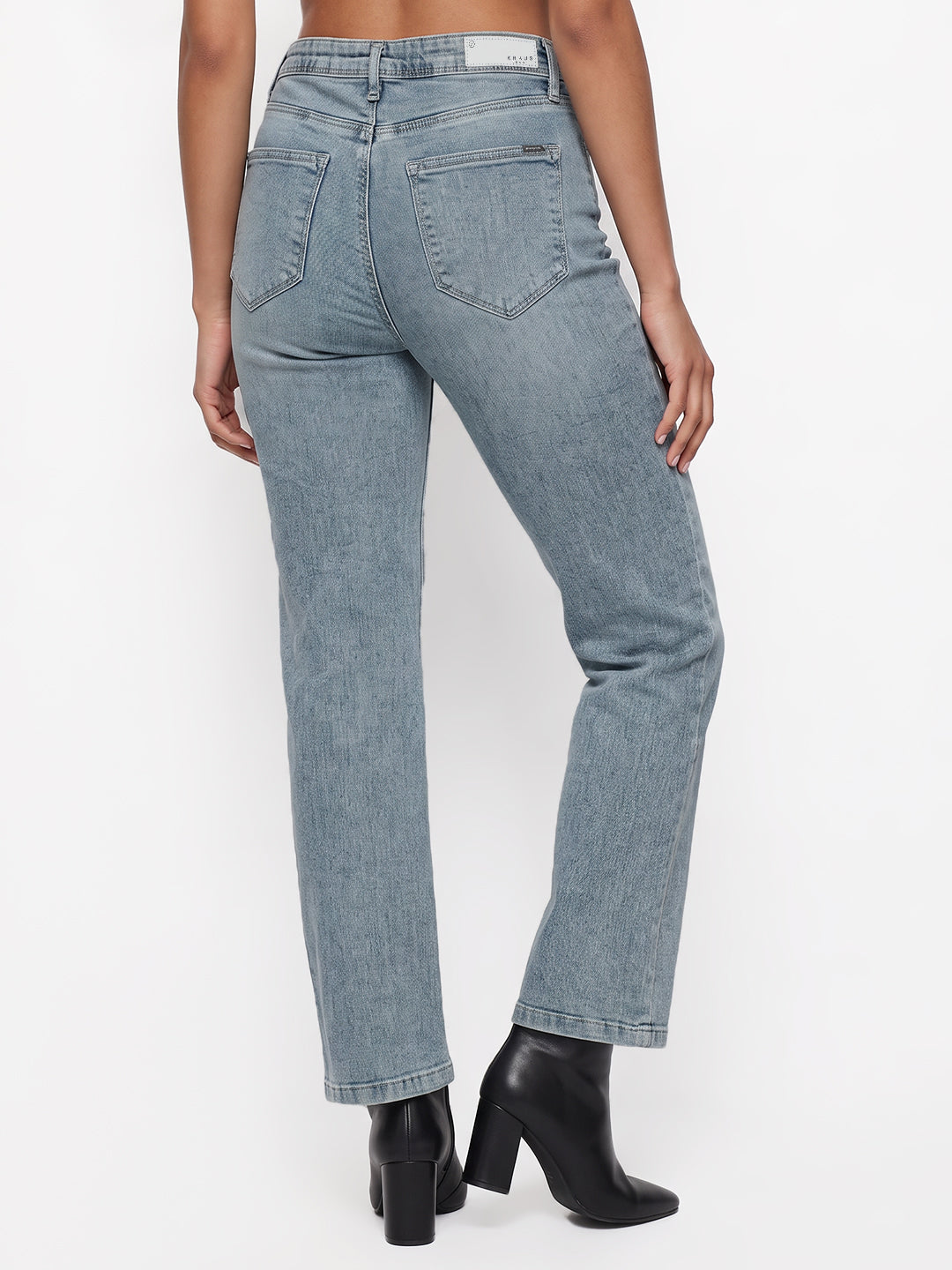 Light Blue High-Rise Crop Flare Jeans