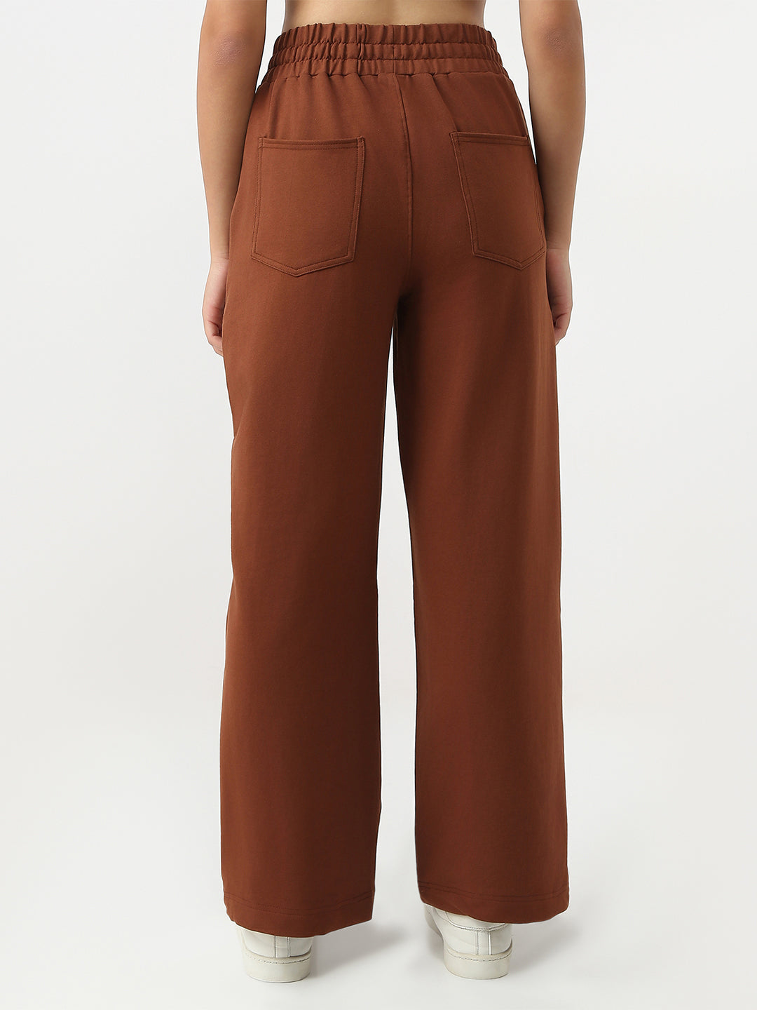 Women Sepia High-Rise Loose Fit Trousers