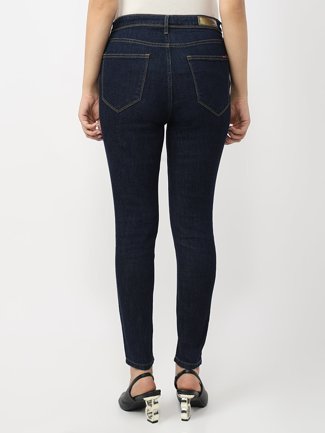 Women Dark Blue High-Rise Skinny Jeans