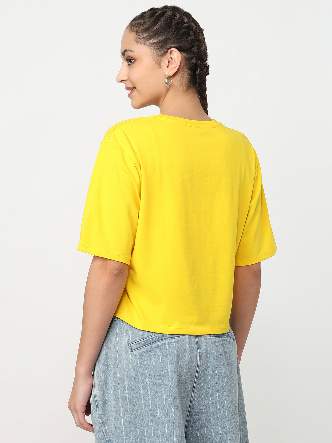 Women Golden Sunset Graphic Crop Tees