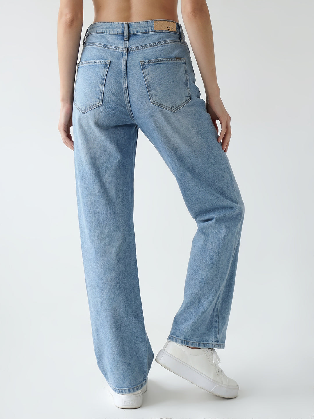Women Blue High-Rise Wide Leg Jeans