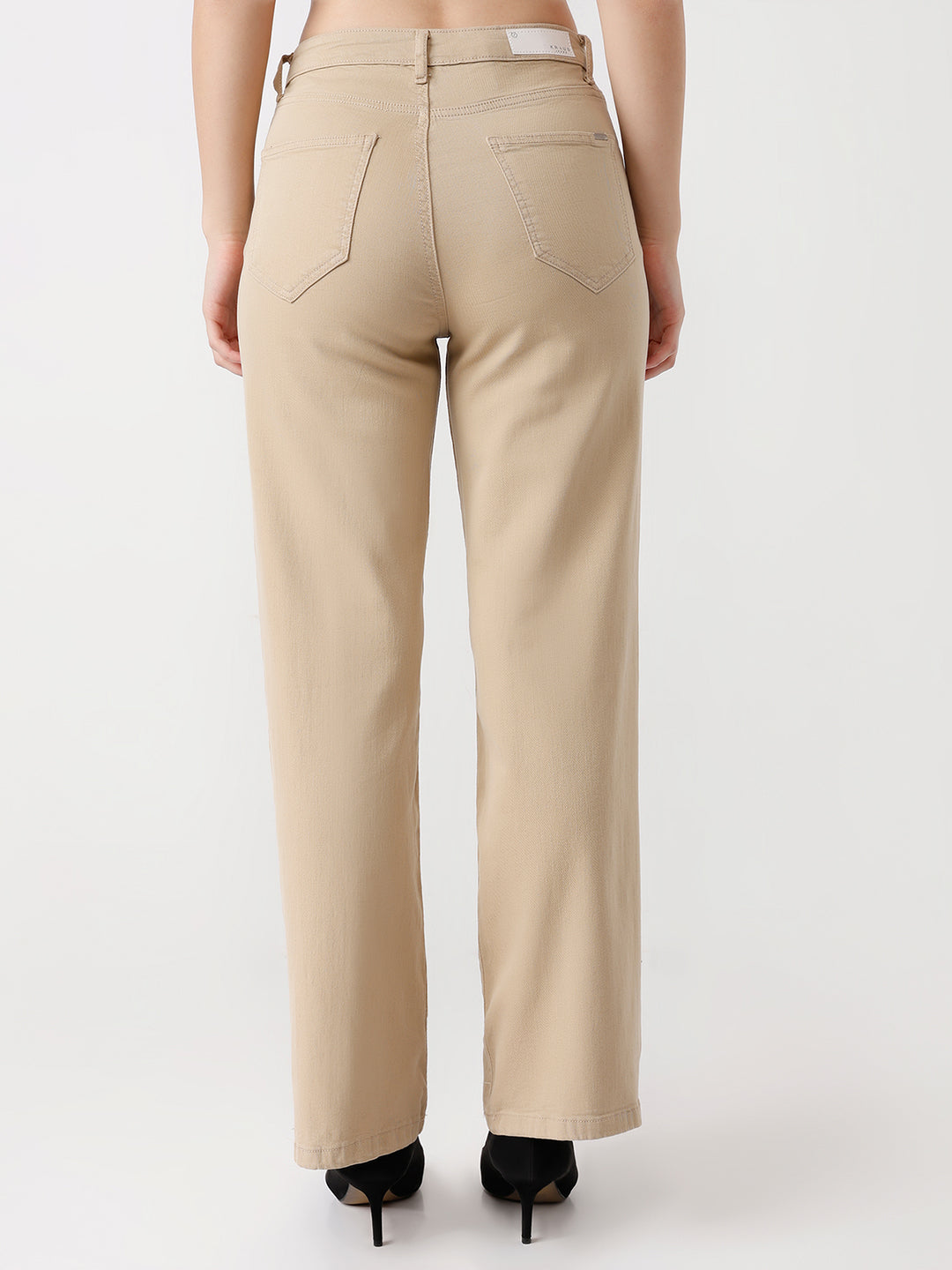 Women Oatmilk High-Rise Wide Leg Jeans