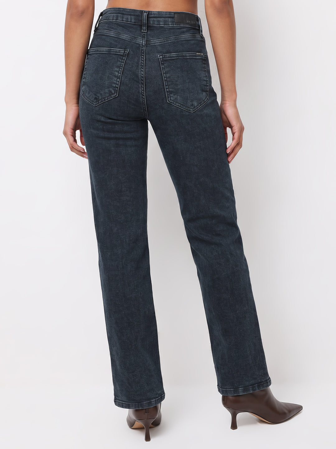 Slate Blue High-Rise Wide Leg Jeans