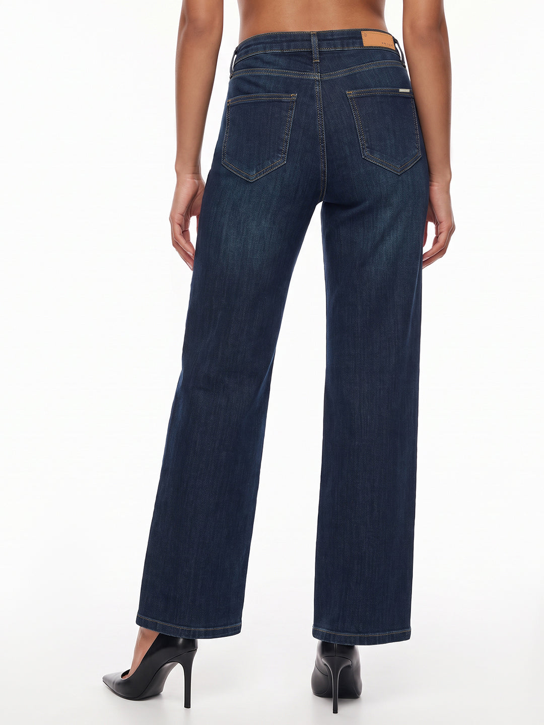 Dark Blue High-Rise Straight Fit Jeans