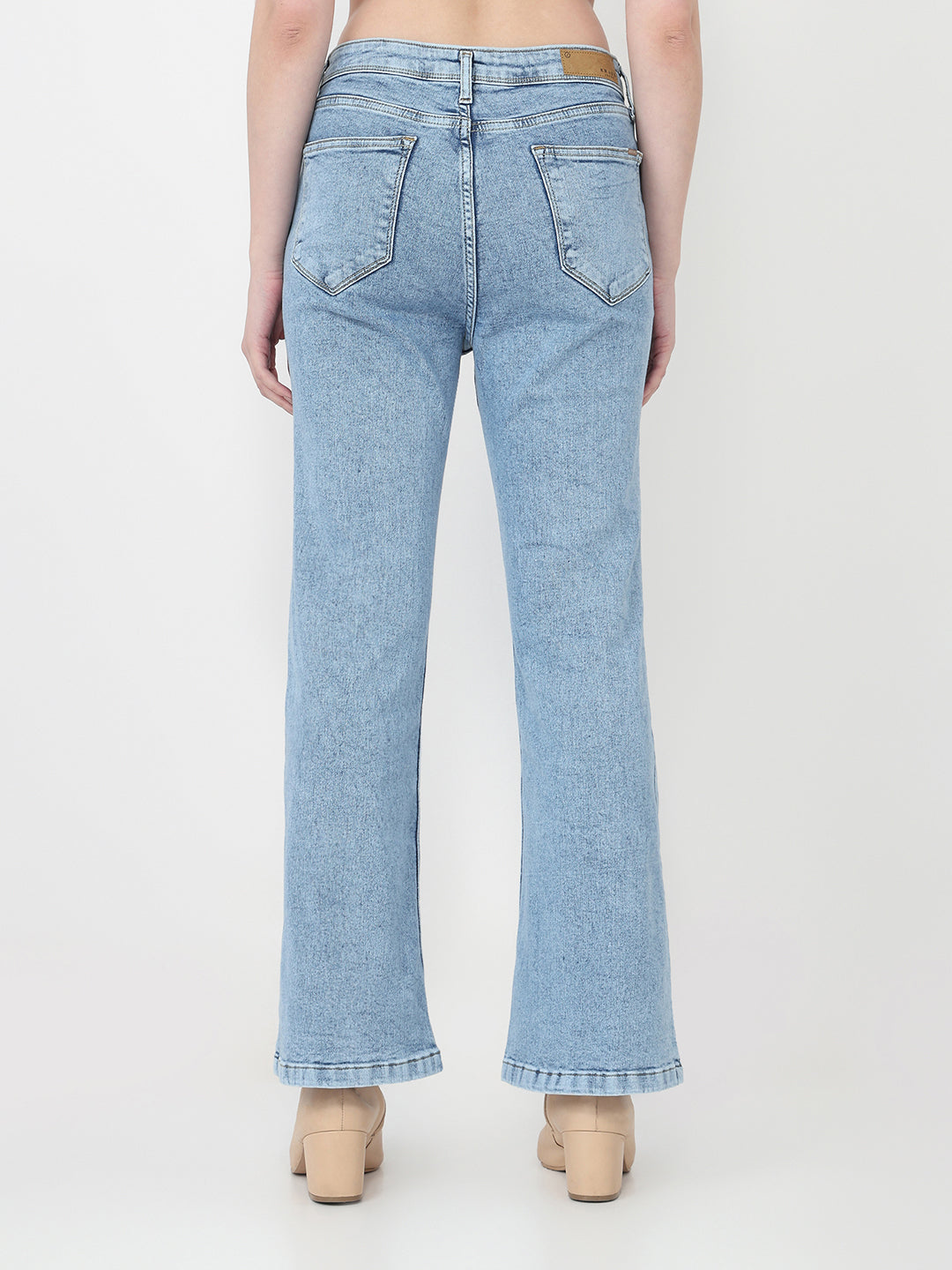 Blue High-Rise Flare Jeans