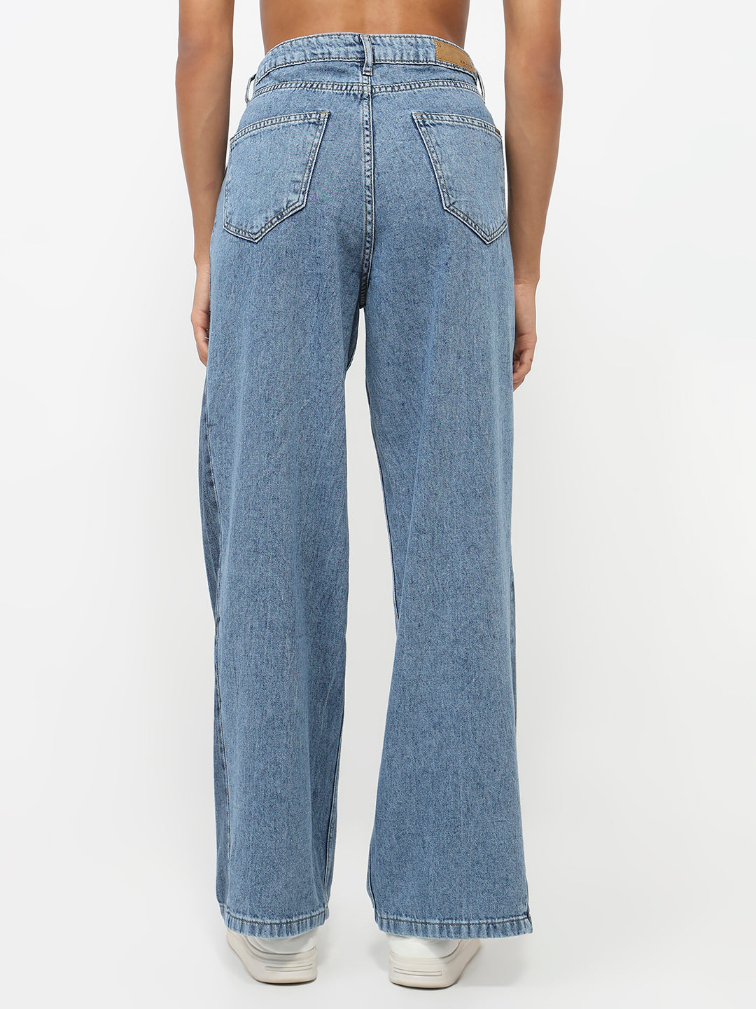 Women Blue High-Rise Wide Leg Jeans