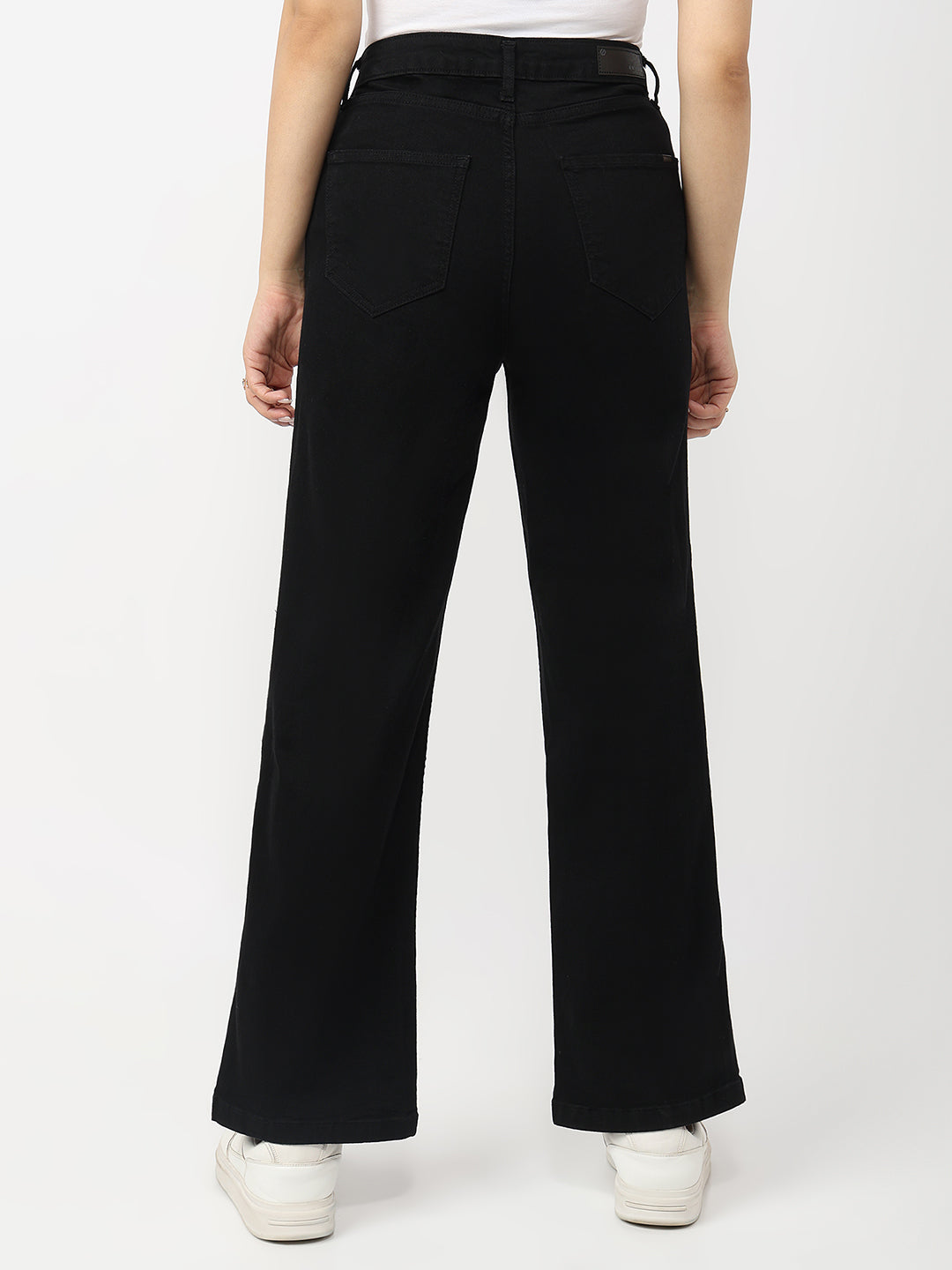 Black High-Rise Straight Fit Jeans