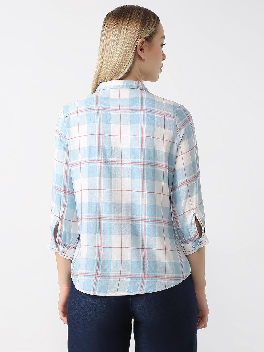 Women Sky/White Checks Shirt
