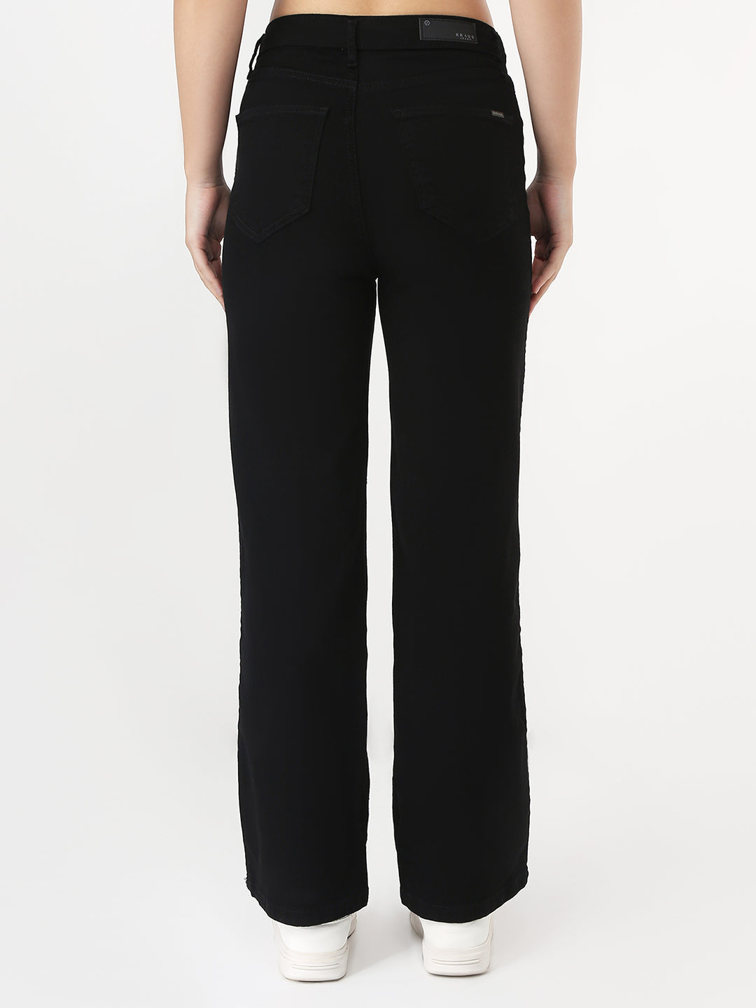 Women Black High-Rise Straight Jeans