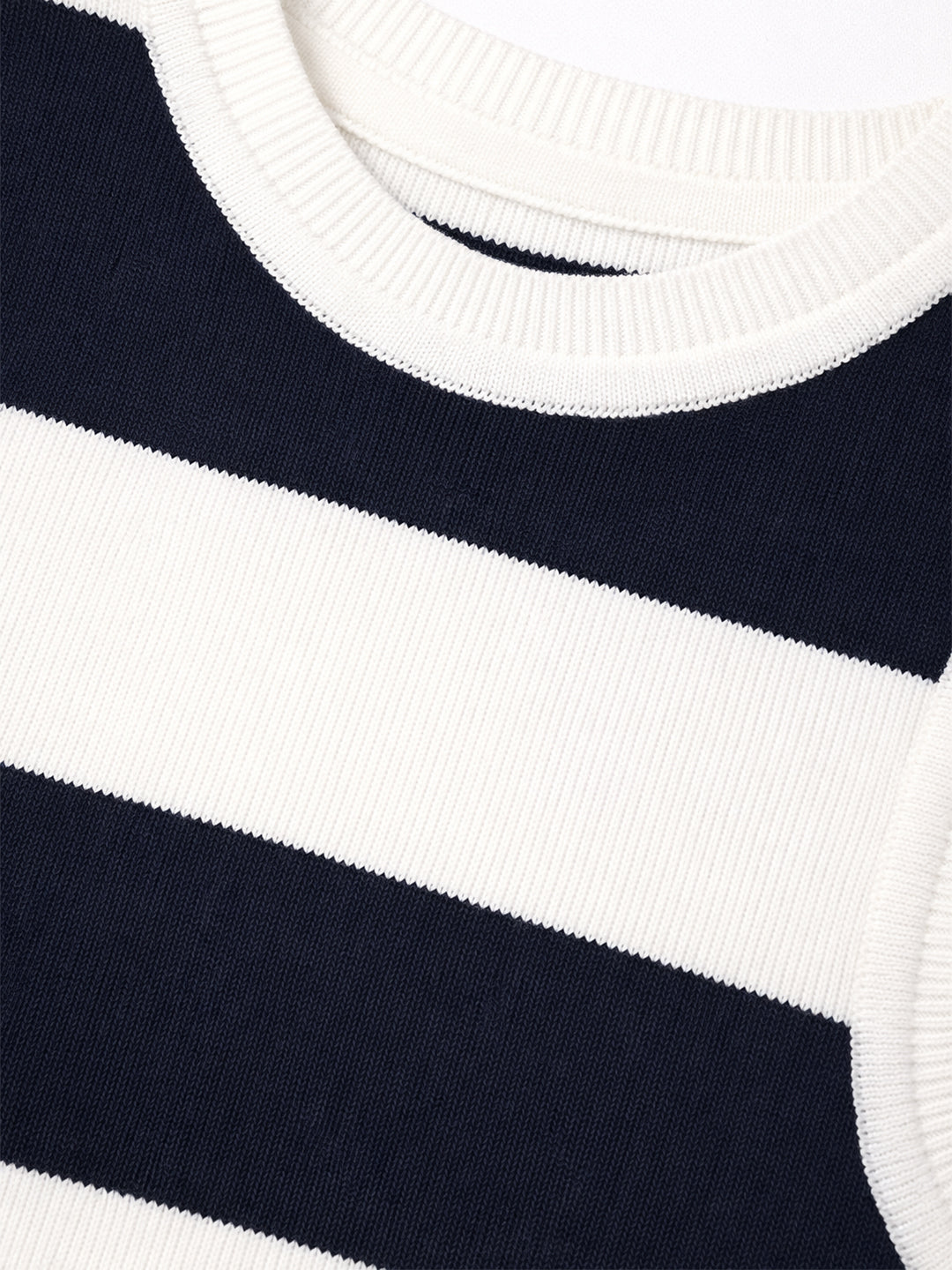 Women White/Airforce Slim Flat Knit