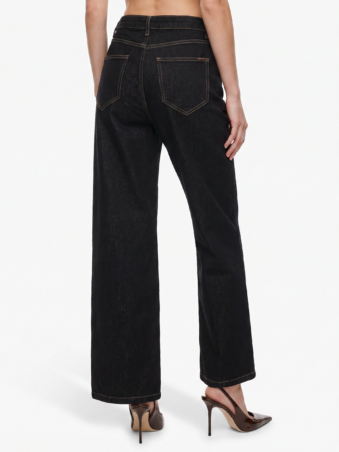 Women Black High-Rise Straight Fit Jeans