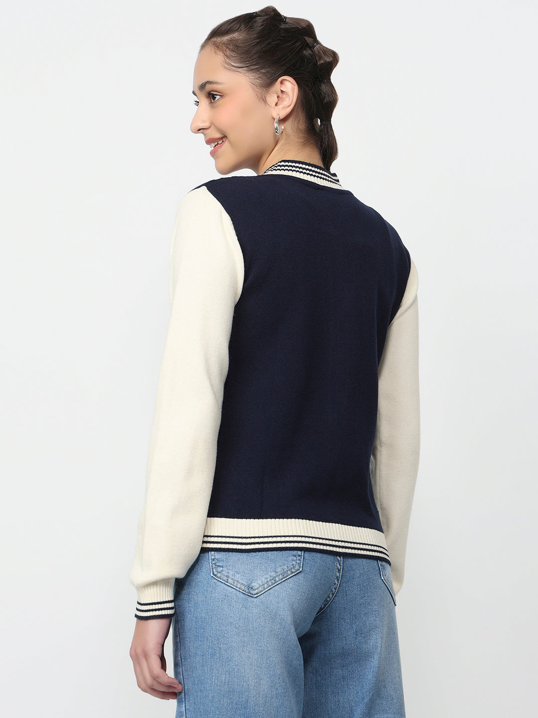 Women Airforce/Off White Varsity Jacket