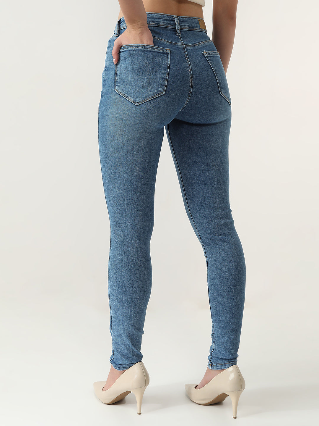 Women Blue High-Rise Skinny Jeans
