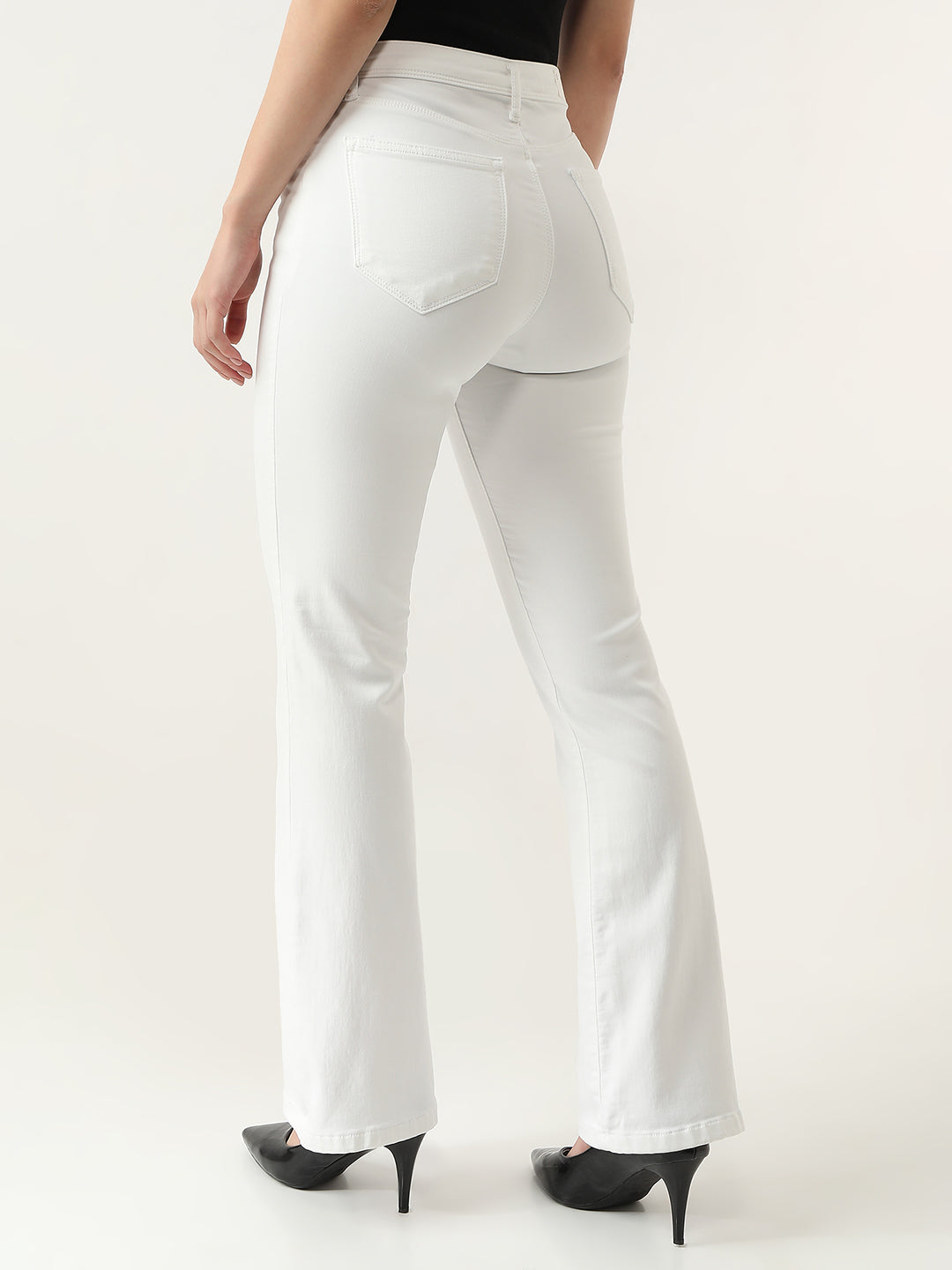 Women High-Rise Mini Flare Jeans