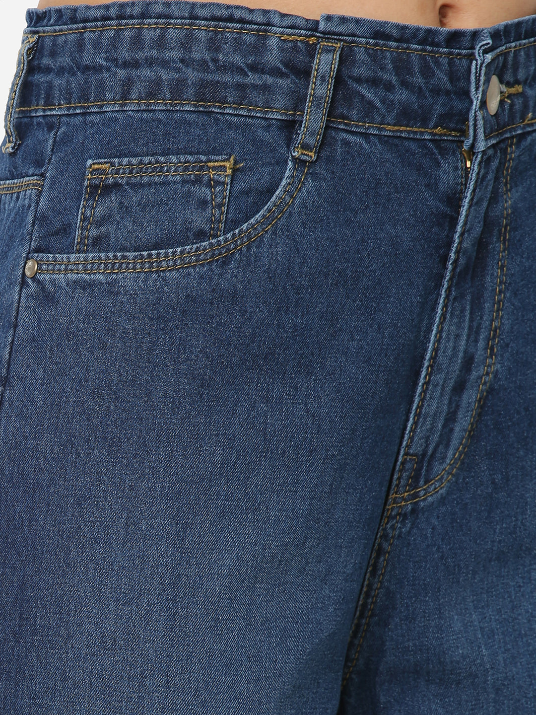 Women Blue High-Rise Wide Leg Jeans