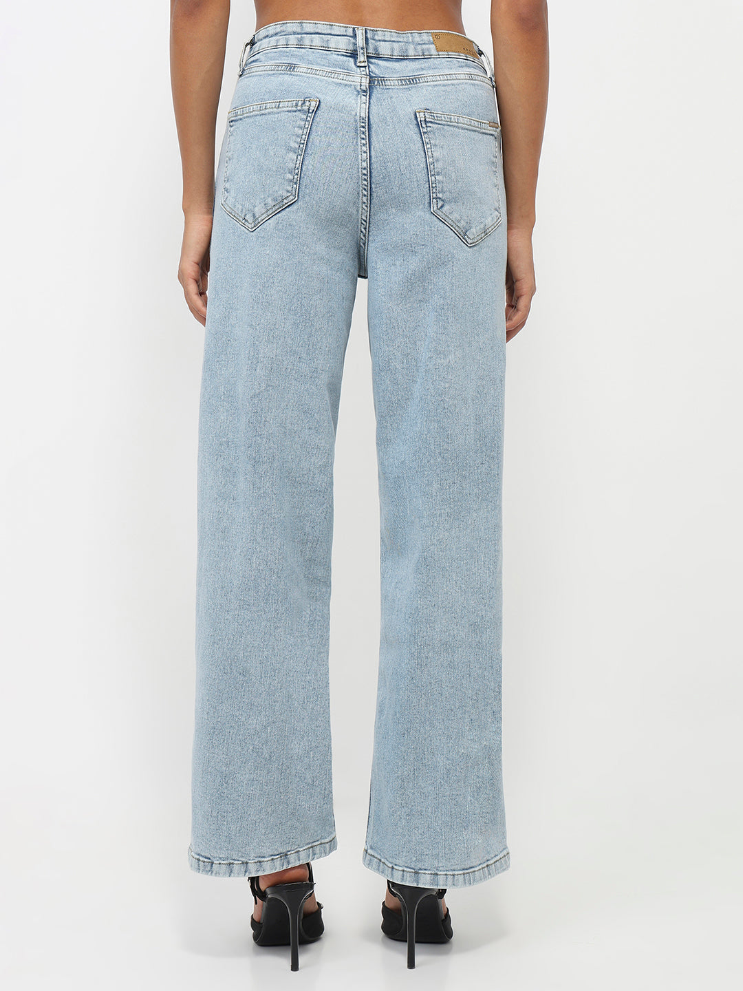 Women Blue High-Rise Wide Leg Jeans
