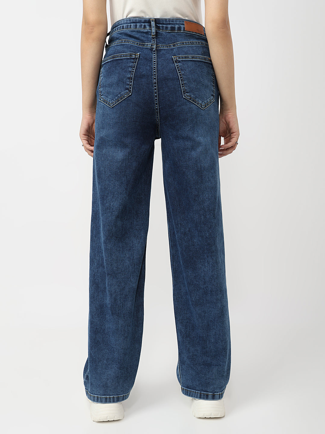 Women Blue High-Rise Straight Fit Jeans