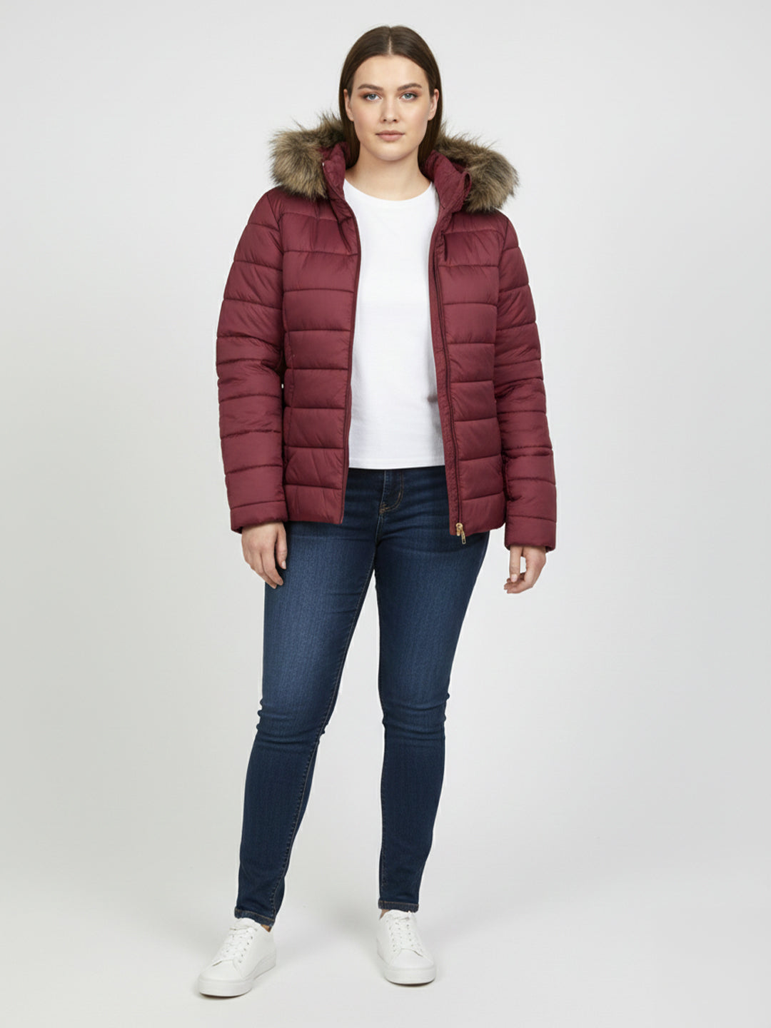 Women Maroon Winter Jacket