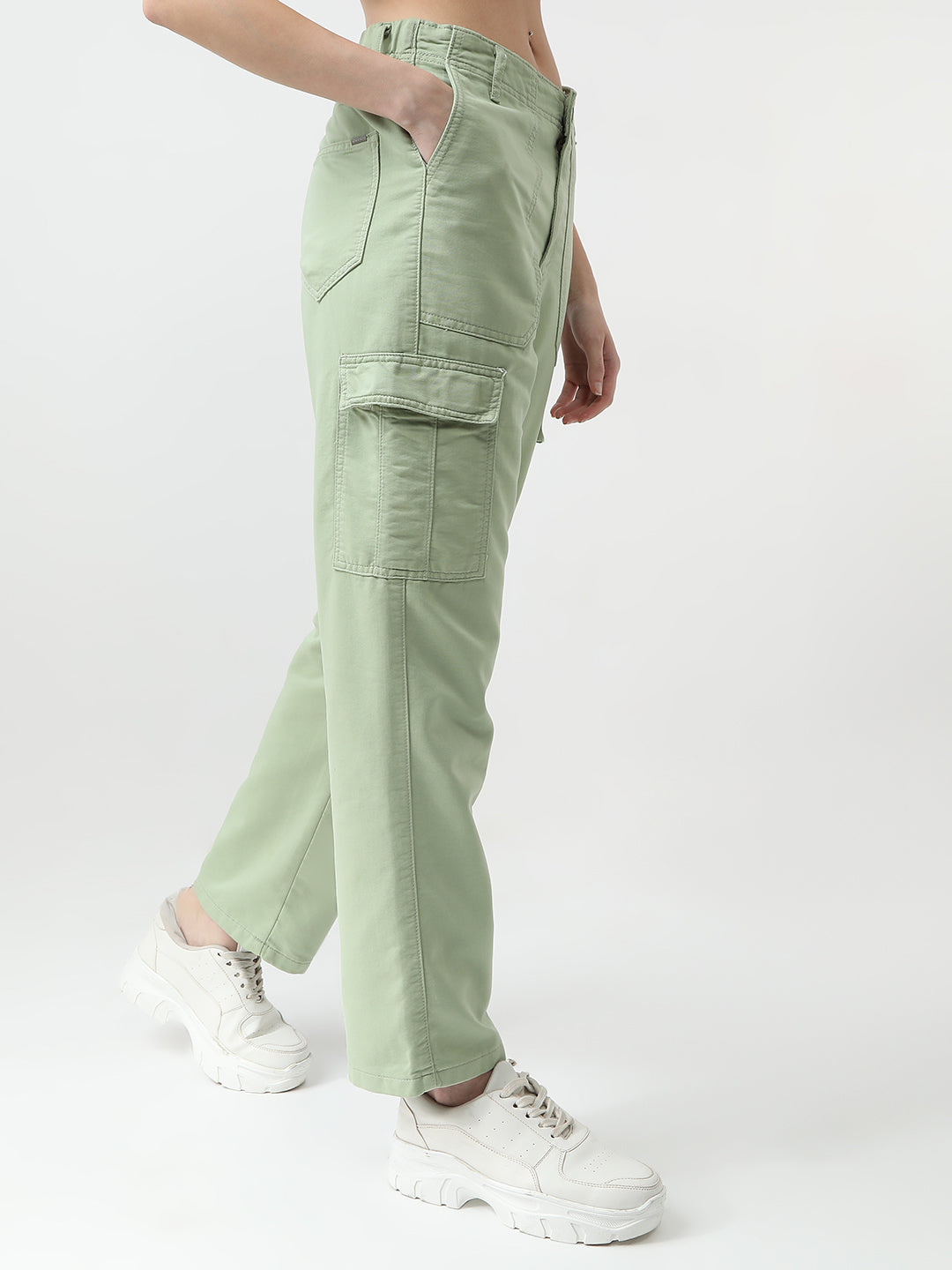 Women Mint Mid-Rise Cargo