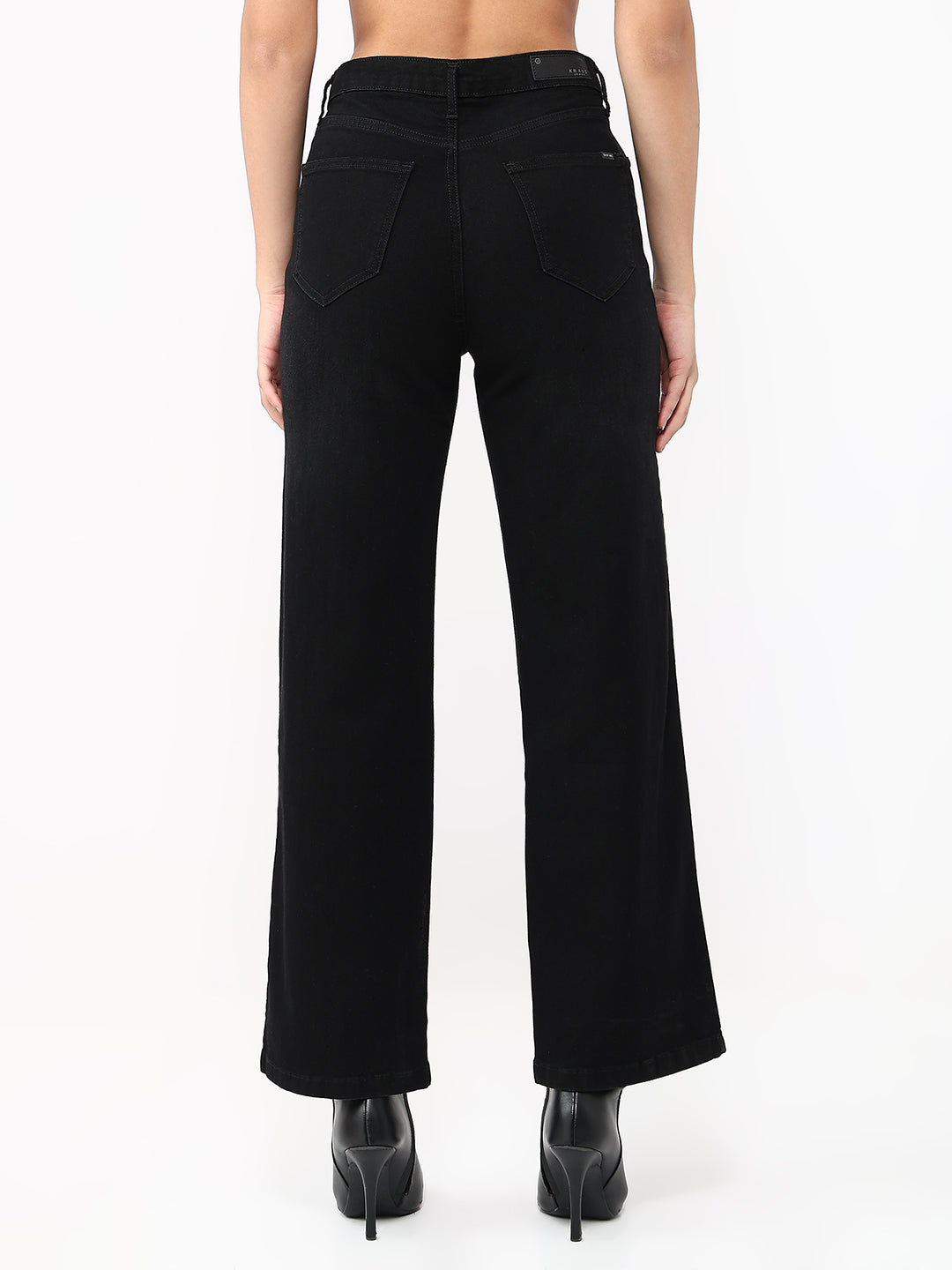 Women Charcoal High-Rise Straight Fit Jeans