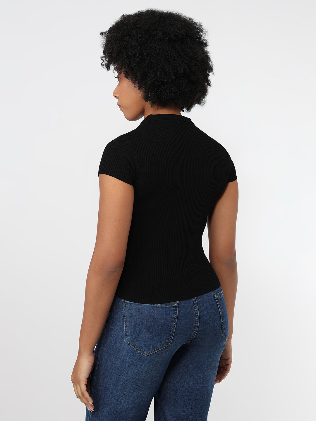 Women Black Slim Fit Flat Knit