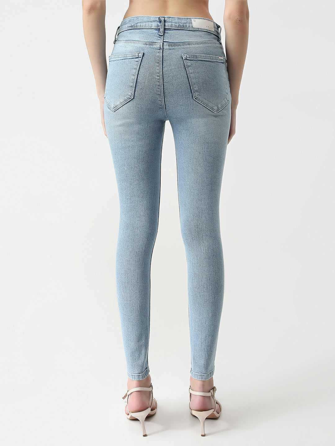 Women Light Blue Sky High Skinny Jeans