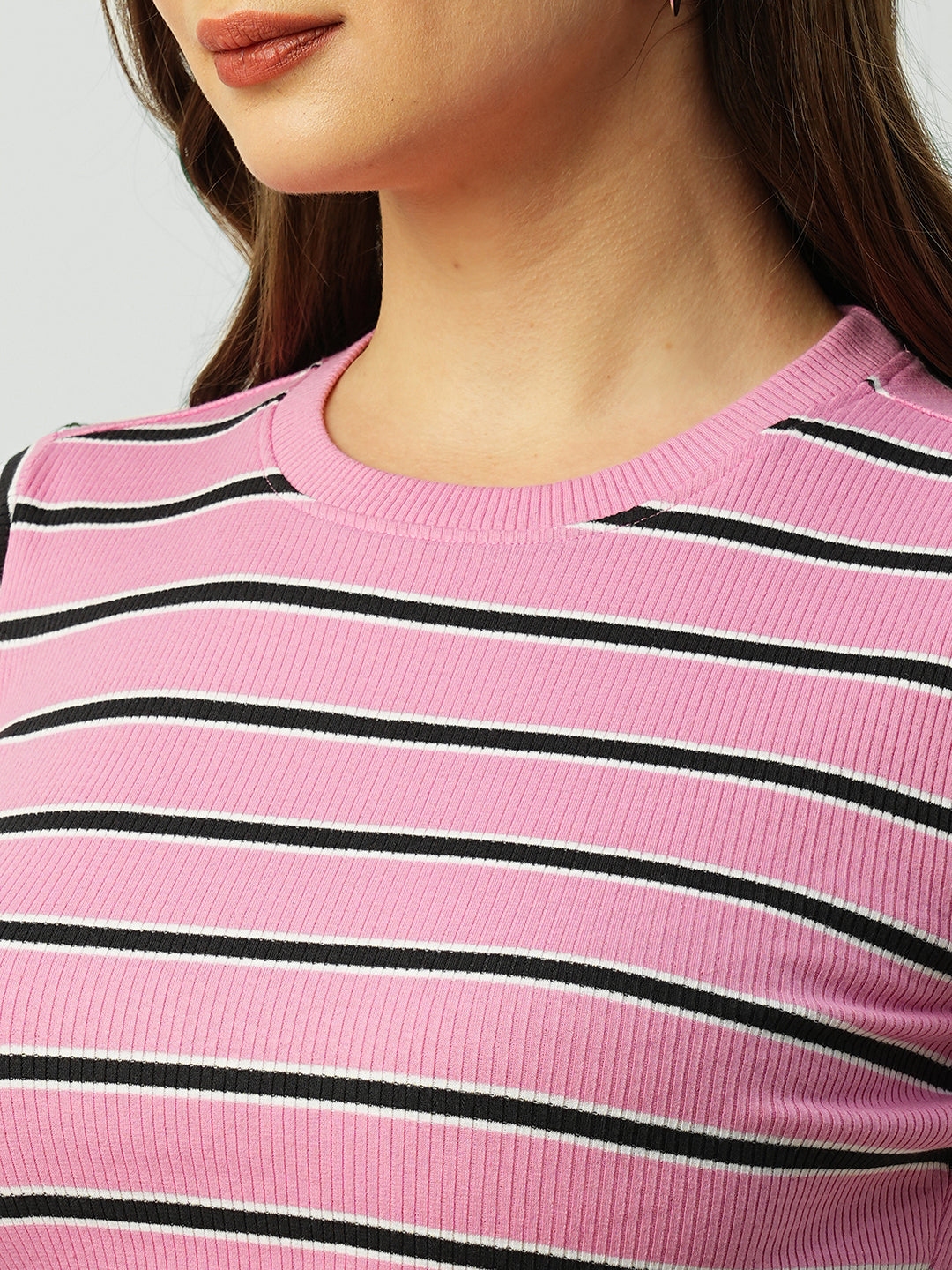 Women Pink Crop T-Shirt