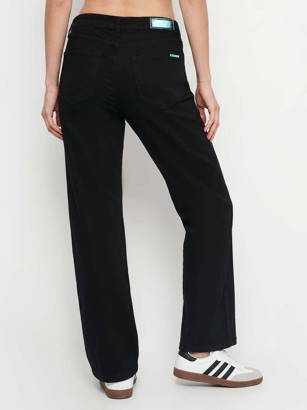 Women Black High-Rise Baggy Jeans