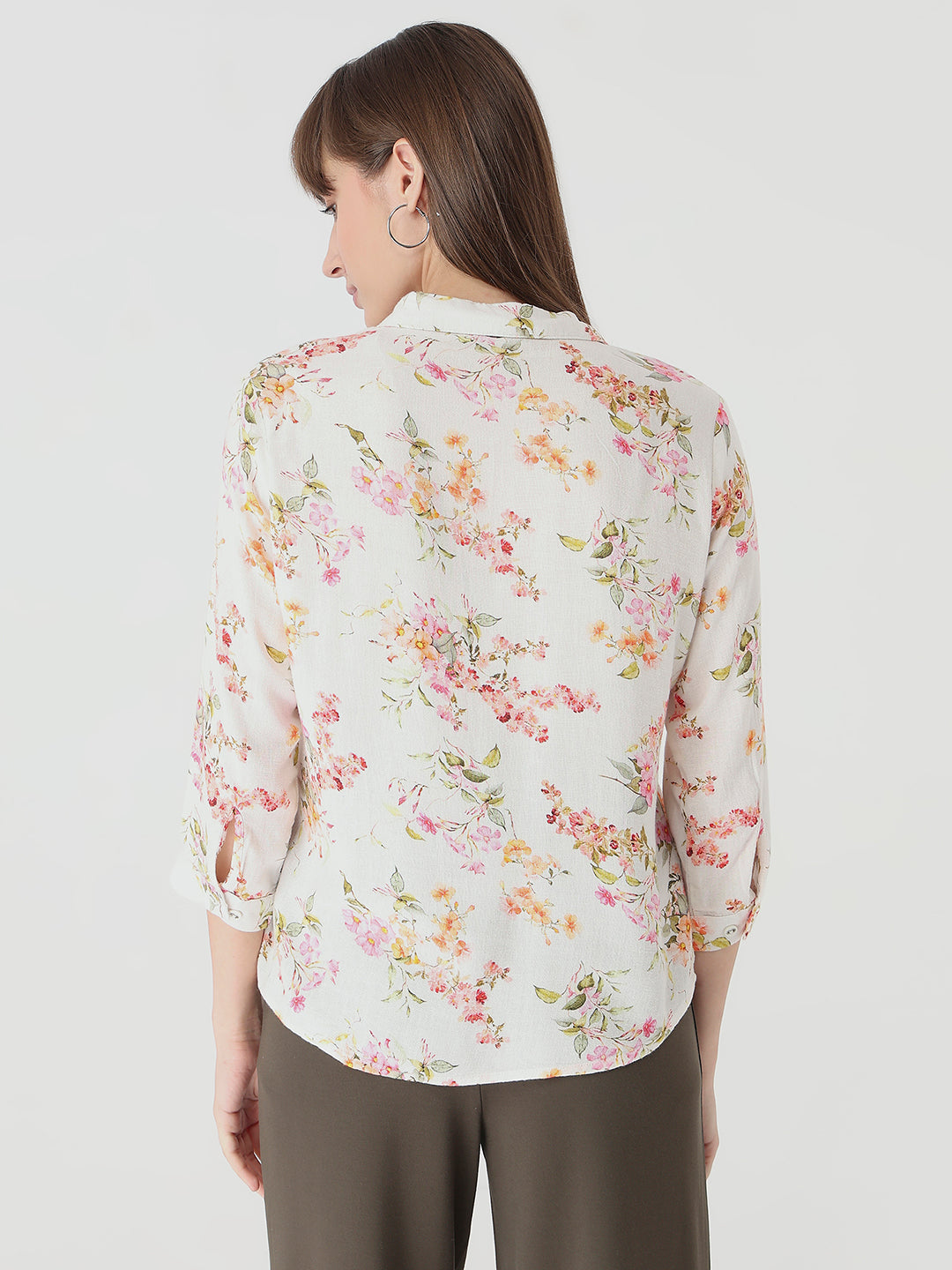 Women Floral Print Slim Fit Shirt