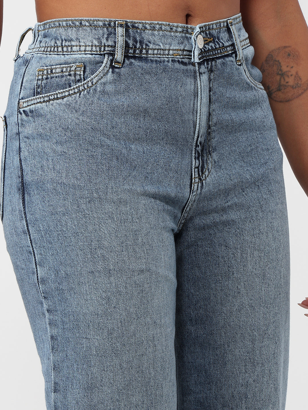 Women Blue Super Wide Leg Jeans
