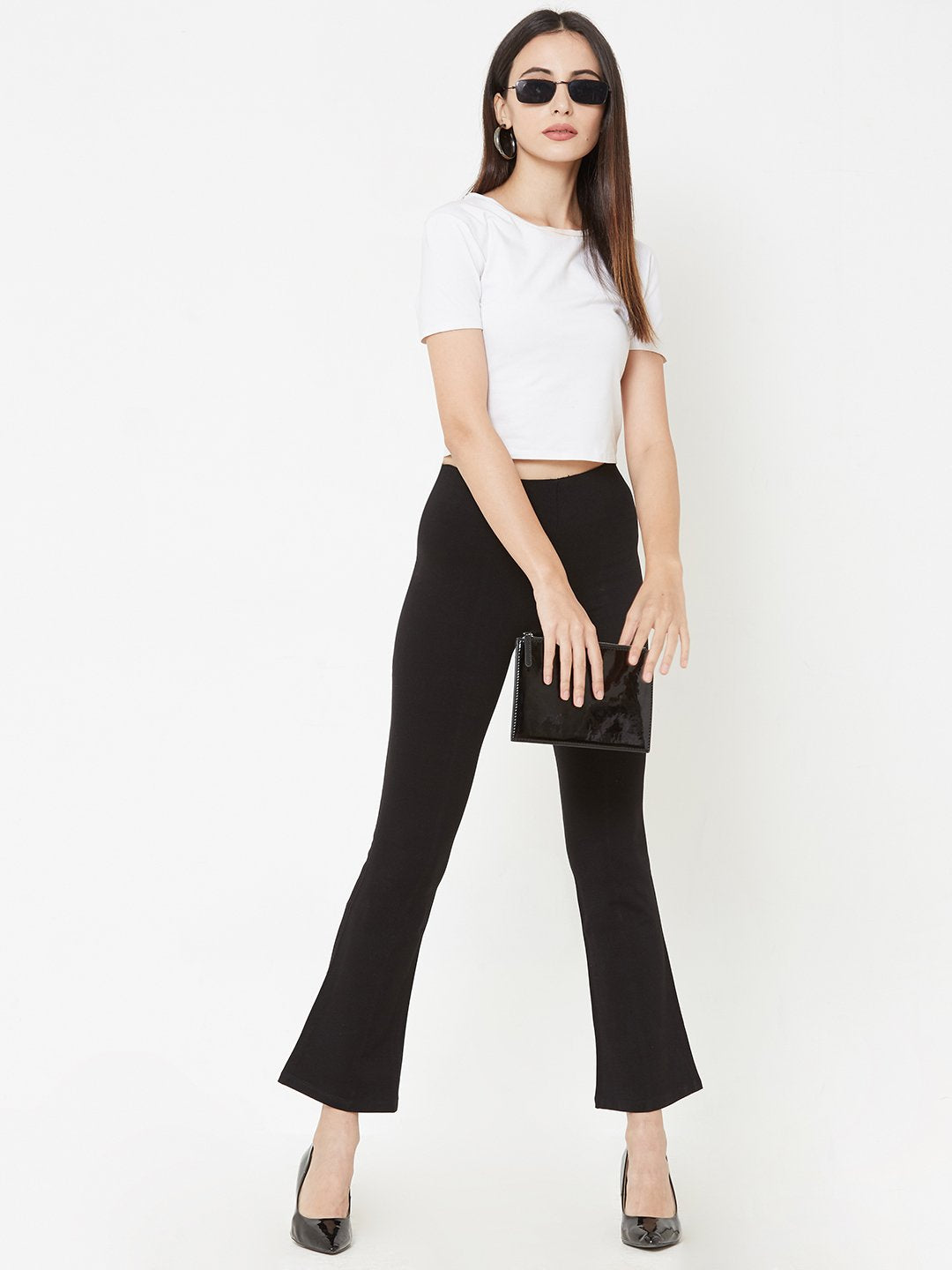 Women Black High-Rise Treggings