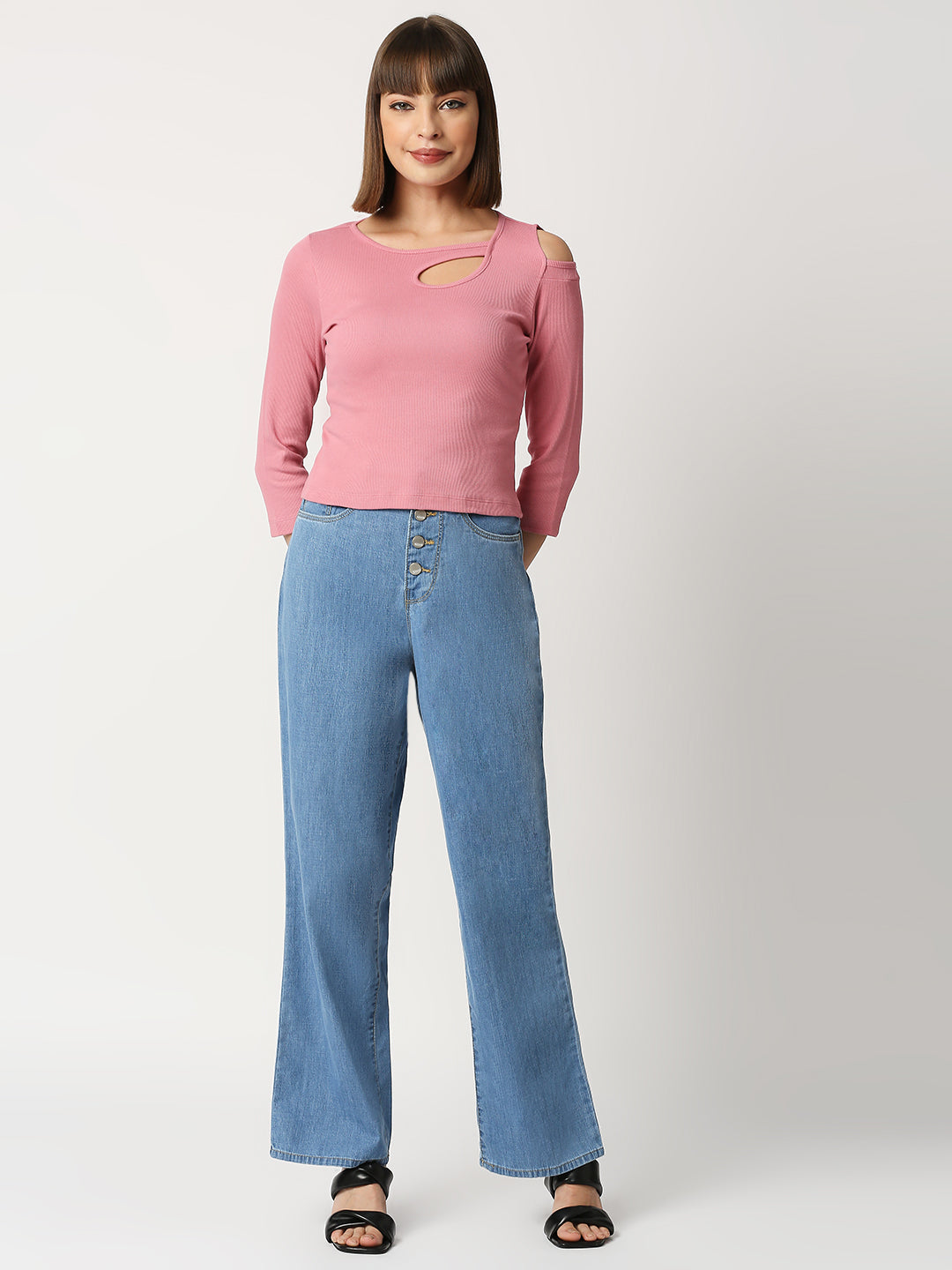 Women High-Rise Wide Leg Jeans