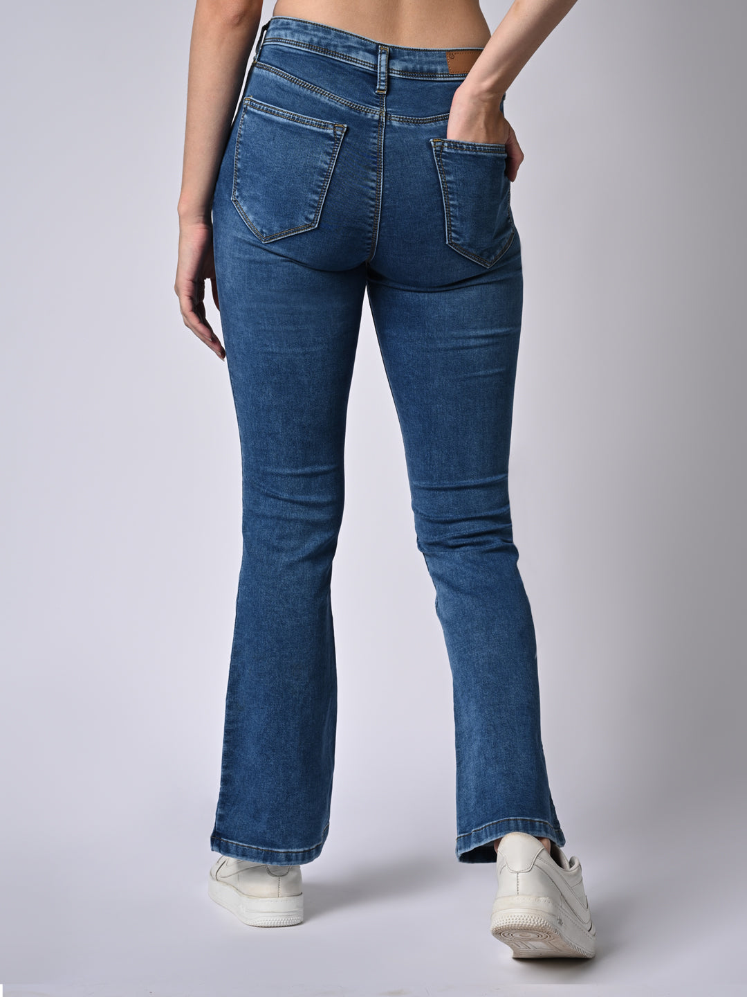 Women Blue High-Rise Flare Jeans